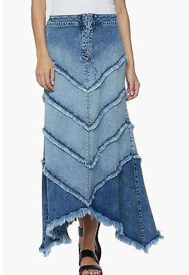 #ad Wash Lab Denim Chevron Skirt for Women $109.00