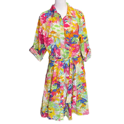 #ad ChloreRenee Cotton Floral Print Spring amp; Summer Dress Size XL $27.00