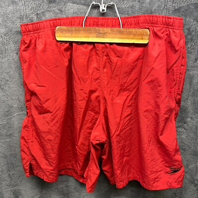 #ad Speedo Swimsuit Men XL 36 Nylon Swim Trunks 54934 Red $3.98