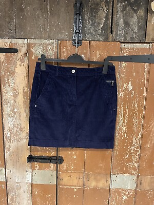 #ad Next Skirt Cotton Navy Blue Corduroy Women#x27;s Size UK 12 Pockets GBP 9.99