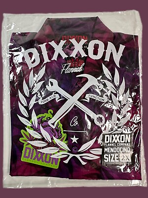 #ad Dixxon MENDOCINO Marijuana Leaf Short Sleeve Party Shirt Mens Size 2XL XXL New $75.00