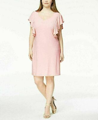 Love Squared Trendy Plus Size Flutter Sleeve Dress Size 1X $19.50