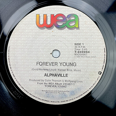 Alphaville Forever Young Welcome To The Sun 7” 45 RPM Vinyl Record 7 24964 wea AU $24.99