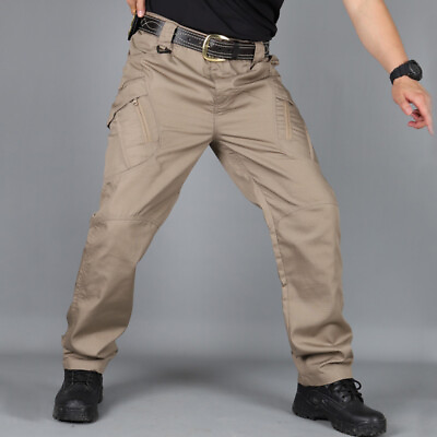 Men#x27;s Work Cargo Pants Tactical Combat Pants Outdoor Hiking Waterproof Trousers $25.99