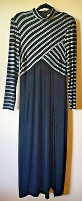#ad VTG Joseph Ribkoff Creations Sz 10 US Long Black Maxi Dress Gown Cocktail EUC $59.99