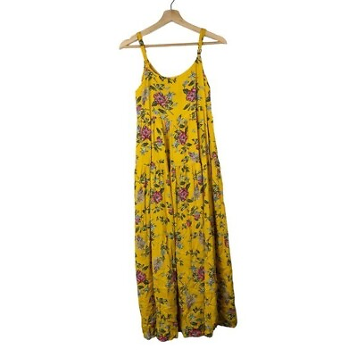 #ad Boutique Yellow amp; Pink Floral Sleeveless Maxi Dress S $29.95