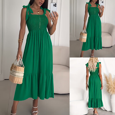 #ad #ad Women Sexy Summer Beach Sun Dress Ladies Holiday Strappy Maxi Dresses Plus Size $22.70