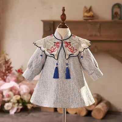 #ad Children#x27;s Embroidery Dresses Wedding Birthday Baptism Party Girls Dresses $52.14