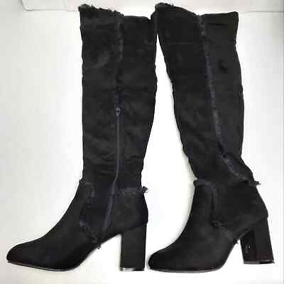 #ad Yoki Gamila Womens Boots Size 9 Black Over The Knee Thigh High $44.24