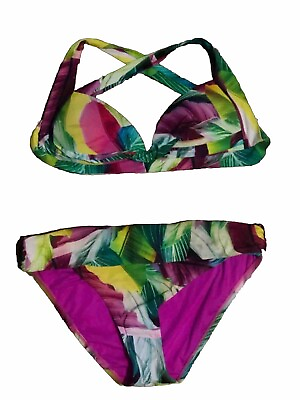#ad La Blanca Red Tropic Of The Day 2 Piece Bikini Bathing Suit Women#x27;s Size 8 $29.00