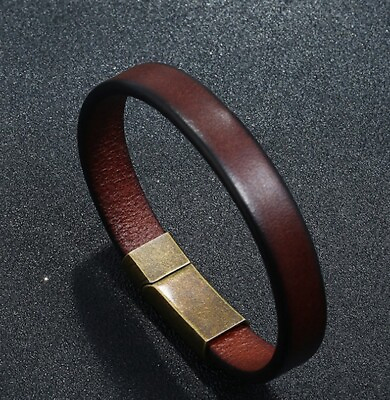 #ad #ad MEN Women Cowboy Vintage Brown Genuine Leather Bracelet Wrist Bangle 6 9quot; $10.99