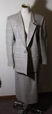 #ad Women#x27;s BRETTON PLACE Gray Wool 2 Pc Blazer Jacket amp; Skirt Suit Size 16 $36.40