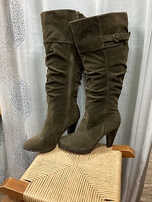 #ad Viviana Women’s Shirred Calf Height Brown Boots Size 10 W $19.99