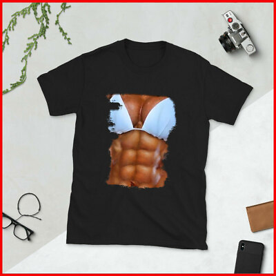 #ad Fake Abs T Shirt Funny Bikini Body Muscle Six Pack 3D $21.99