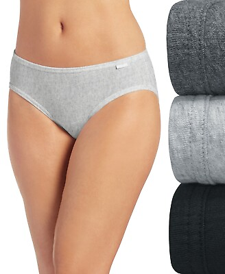 #ad Women Jockey Underwear 3 Pack Bikini GRAY ASST 100% Cotton Comfort $25.00