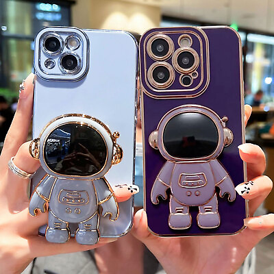 For iPhone 14 Pro Max 13 12 11 XR XS Shockproof Astronaut Stand Cute Case Cover $8.29