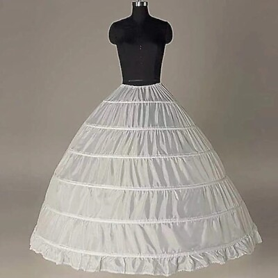 #ad perial co 6 Layer Polyester White Hoop Skirt for Under the Dress 👗 quinceanera $35.00