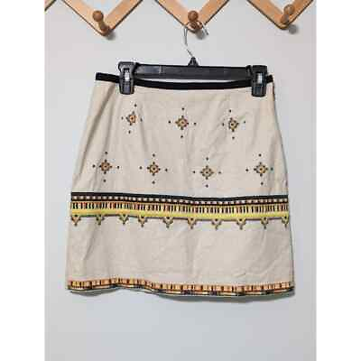 #ad a loves a Linen Blend Tan Skirt Women#x27;s Size S Aztec Indie Western Southwestern $12.00