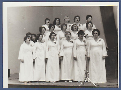 #ad Beautiful young girls in white dresses singing Soviet Vintage Photo USSR $6.99