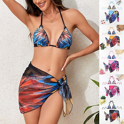 #ad #ad Women Bikini Set High Cut Plus Size High Waisted Beachwear $14.79