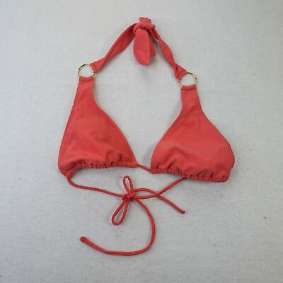 #ad Jessica Simpson Womens Bikini Top Pink Large String Comfort Bathing Bra Swimwear $17.00