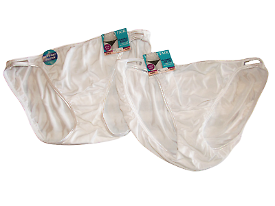 #ad Plus Size Bikini Panties Lot of 2 Vanity Fair Illumination White Size 9 2X New $17.99