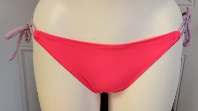#ad Victoria#x27;s Secret Women#x27;s Swimsuit Bottom Bikini Style Side Tie Pink Purple Sz L $7.79