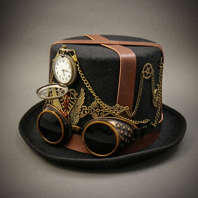For Men amp; Women Steampunk Top Hat Victorian Costume Party Prom Top Hat Goggles $49.90