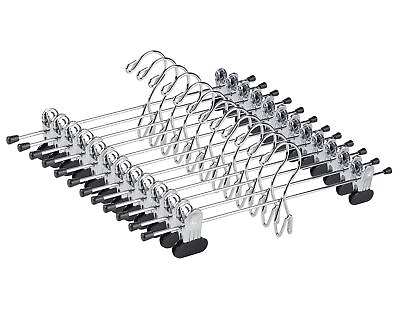 #ad 12 Pack Heavy Duty Add on Metal Pants Skirt Hangers Stackable Add on Metal Cl... $28.60