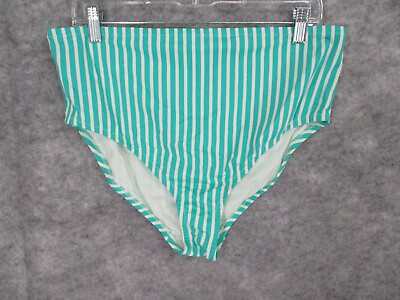 #ad Kona Sol Womens Swimwear 14W Tankini Bikini Bottoms High Coverage Hipster Stripe $9.00
