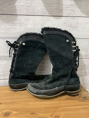 #ad North Face Black Janey Apres Snow Moccasin Boots Primaloft Insulated Womens 5.5 $89.31