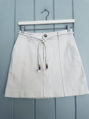 #ad #ad Madewell Capital A Line Mini Skirt 00 Natural Oatmeal L3497 Rope Belt $24.95
