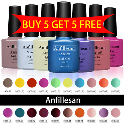 #ad 72 Colors Anfillesan UV Gel Nail Polish Soak Off UV LED Gel Lacquer Manicure DIY $3.99