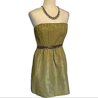 #ad Vera Wang Lavender Label Strapless Shimmering Green Cocktail Dress Size 8 $39.99