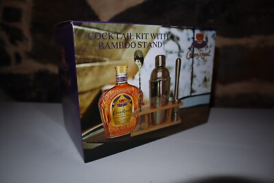 #ad Crown Royal Cocktail Kit With Bamboo Stand New $20.00