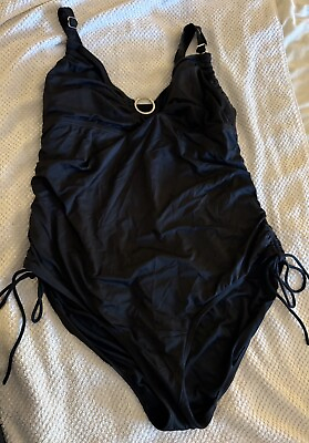 #ad Michael Kors Navy MK Logo Charm One Piece Swimsuit Plus Size Women#x27;s Size 20W $29.00