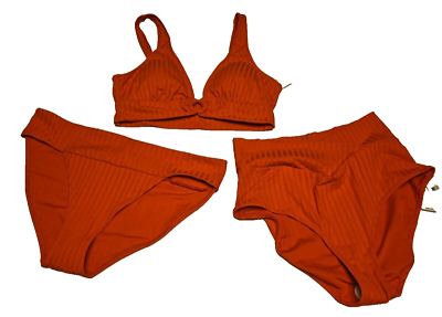 #ad NWT American Eagle Aerie Red Striped Bikini Swim Suit Choose Top or Bottoms $13.99