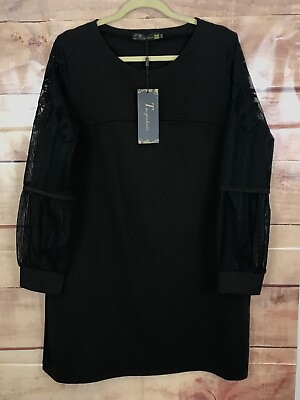 #ad Taoyizhuai Women 5XL China 1XL 2XL US Party Tunic Black Pockets Laced Sleeves $18.99