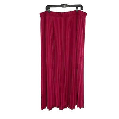 #ad Torrid Maroon Wine Long Pleated Pull On Maxi Skirt Women#x27;s Plus Size 2X $40.00