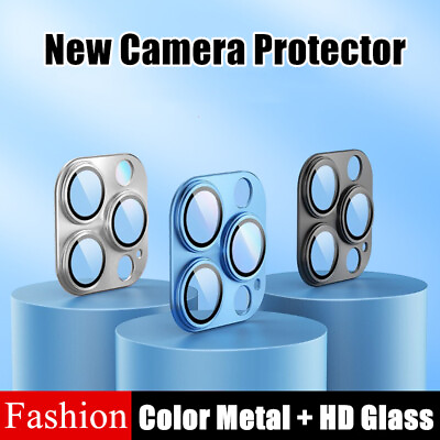 For iPhone 14 Plus 13 Pro Max Tempered Glass Metal Camera Lens Protector Cover $6.59