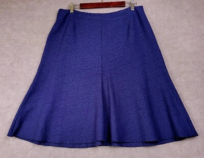 #ad Cabi Skirt Womens 12 Tulip Blue Black Textures Midi Zip Up Fit amp; Flare Work 34W $16.39