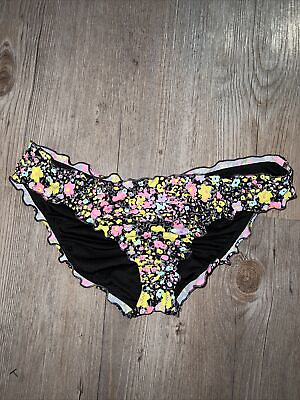 #ad VICTORIAS SECRET SIZE SMALL BIKINI swim BOTTOMS Pink FLORAL Ruched Butt floral $14.95