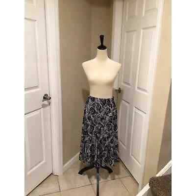 #ad #ad Laura Ashley pullon skirt black amp; white size Medium $12.00