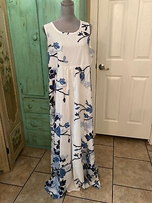 #ad NWT WOMENS FLORAL SLEEVELESS MAXI DRESS IN SIZE XL $23.95