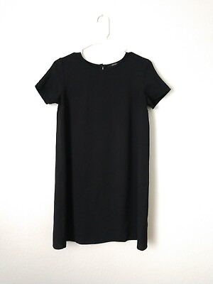 #ad Forever 21 LBD Little Black Dress Shift Minimalist Short Sleeve XS Chest 34quot; $13.13