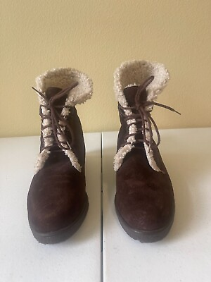 #ad Canada North Waterproof Suede Lined Lace Up Brown Boots Size 8 m $24.11