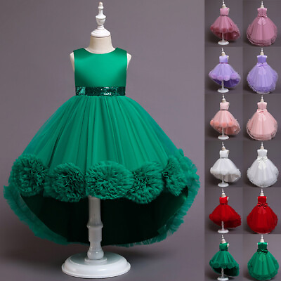 #ad Tutu Dresses Princess Sleeveless Bridesmaid Wedding Long Party Girls Ball Gown $29.44