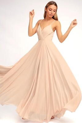 #ad Lulu’s Blush Pink All About Love Maxi Dress Size XL $39.99