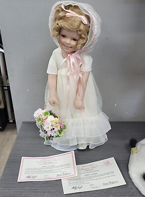 #ad #ad Shirley Temple Porcelain Doll quot;FLOWER GIRLquot; Danbury Mint 17quot; 30s Movie Star $36.96