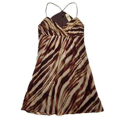 #ad Ann Taylor Babydoll Mini Dress Striped Spaghetti Strap Party Women#x27;s 12 NWT $46.00